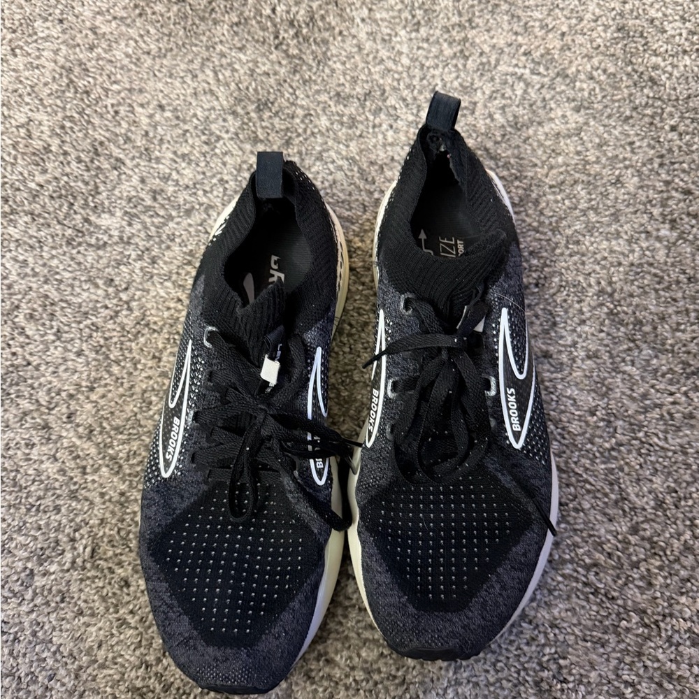 Brooks Black and White Athletic Sneakers